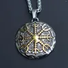 قلادة قلادة 316L من الفولاذ المقاوم للصدأ الفولاذ المقاوم للصدأ Viking Odin Rune Compass Netlace for Men Party Gift