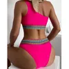 Women's Swimwear Sexy Push Up Mayo Bikini High Waist Bandeau Swimwear Women Swimsuit Female Two Pieces Bathing Swiming Suit Beachwear Bather 230608