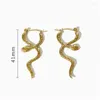 Серьги обруча ретро 18 тыс. Золотая цветная покрытие из нержавеющей стали змея для женщин геометрическая личность Девочка украшения