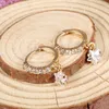 Baumelnde Ohrringe Kronleuchter Zarte Kupfer Micro Inlay Zirkon Stein Frauen Hoop Schmuck Gold Stern Ohrringe Mode Geschenk für Ihn