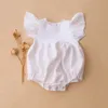Rompers Baby Girl Ubrania Summer Romper krótkie rękawy Linen Bawełniany Ubranie Jumpusy Modna Moda 230608