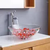 Bathroom Sink Faucets Boweiya Small Apartment Tempered Glass Wash Basin Balcony Art Above Counter Semi-hung