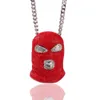 Pendant Necklaces Men Hip hop iced out Red Mask Pendant Necklaces fashion novelty Pendants Necklace Hiphop for Unisex jewelry gifts 230608