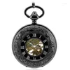 Pocket Watches 5st/Lot Steampunk Mechanical Watch Men Vintage Skeleton Antique Necklace Fob Chain