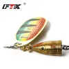 Baits Lures FTK 1PC 6CM-7.5CM Size 3 4 5 Spinner Spoon Bait Fishing Lure Bait Fishing Spoon with Sharp Treble Hooks Fishing Tackle 230608