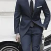 Ternos masculinos Blazers feitos sob medida Casamento para homens feitos sob medida com calças Terno azul cinza Traje Homme Mariage Luxe Sur Mesure 230609