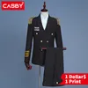 Costumes pour hommes Blazers Hommes Capitaine Costume Double boutonnage Costume Soirée Gland Épaules Costume Militaire Performance Costume Pographie Props Costume 230608