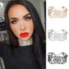 Hänghalsband överdrivna strass blomma krage halsband uttalande choker bröllop smycken för kvinnor lyx kristall stor choker halsband gåva T230609