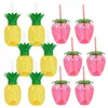 Decorazione per feste Festa estiva hawaiana Ananas Fragola Tazza con cannuccia Matrimonio tropicale Flamingo Luau Decorazione per feste di compleanno Bicchiere 230608