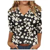 Women's T Shirts Tops For Women 2023 Fashionable Delicate Casual Plus Size Print Three Quarter And