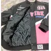 Chaquetas de mujer Azul Rosa Moda Dulce Mujer Chaquetas de bombardero Y2k Abrigo de gran tamaño Cremallera gruesa Hombres Varsity Chaquetas sueltas Retro Outwear Ropa 230608