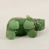 Oggetti decorativi Figurine Elefante fortunato Avventurina verde Giada Ston Fortuna Feng Shui Statua Figurine Ornamento Chakra Pietre curative Statua Craft Decor 230608