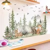 Commutateur Autocollants Grands Animaux De La Forêt Cerf Ours Mur pour Enfants Chambres Pépinière Stickers Garçons Chambre décoration Dessin Animé Arbres Mural 230608