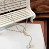 Chaînes Fée Foule Ras Du Cou Bowbow Perle Collier Femme Senior INS Style Cool Et Élégant Simple Collier Chaîne Neckchain