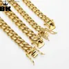 Pendant Necklaces 8mm/10mm/12mm/14mm Stainless Steel Curb Cuban Link Chain Punk Heavy Gold silver color Plated Cuban Necklace For Men 30inch T230609