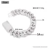 Link Bracelets 20mm Wide Hip Hop 5A CZ Stone Paved Bling Iced Out 1:3 Coffee Bean Cuban Chain Bangles For Men Rapper Jewelry
