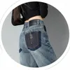 Jeans da donna Y2K Mom Donna Vita alta Streetwear Pantaloni hippie punk Gamba dritta blu Banane vintage CasualHarem Denim