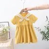 Girl Dresses Children Yellow Princess Girls Dress Baby Clothing For Kid Party Cotton Fashion Infant Elegant Short Costume Verano