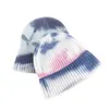 Berets Winter kleurrijke tie-dye gebreide muts voor vrouwen mannen hoed motorkap zacht herfst warme schedels hiphop cap vrouw