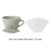 Filtri per caffè Versare la tazza del cono del filtro di erogazione con set di carta da 100 pezzi Prepara da 1 a 4 porzioni Accessori per utensili per caffè espresso classici