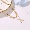 Chains Moon Necklace Fashion Personality Double Layer Sexy Fish Bone Chain