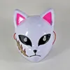 Máscaras de festa Japonês Anime Cosplay Demon Slayer Kamado Tanjirou Sabito Makomo Halloween Mask Costume Props 230608