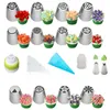 Andere Bakvormen 8 13Set Russische Tulp Icing Piping Nozzles RVS Bloem Crème Pastry Tips Nozzles Zak Cupcake Cake Decorating Gereedschap 230608