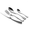 Dinnerware Sets 24 Pcs 18/10 Stainless Steel Silver Cutlery Set Steak Knives Spoon And Fork Flatware Dishwasher Safe