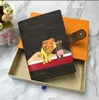 Real Leather 7A Notebook Credit Card Holder Case Wallets Limited Edition Sunflower Printed Check Women's Notebook Diary Classic Men's Coin Purses Pencil 14x18cm