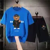 Survêtements pour hommes Fashion Bear Ensembles courts de luxe pour hommes Costumes d'été en coton surdimensionnés Qualité Anime Tees Shorts Outfits France Design T-shirts Tops 230609