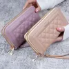 Wallets Long Women Wallet Pu Leather Double Zipper Coin Purse Card Holder Designer Clutch Bag Ladies Mobile Phone