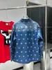 Den senaste våren och höstens designerjacka Fashion Polka Dot Print Design Europeisk storlek Blue Jean Jacket Luxury Brand Mens Handsome Shirt Jacket