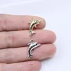 Charms Eruifa 20pcs 18mm Dolphin Gold/Silver Plated Bee Zinc Alloy Pendant Jewelry DIY Necklace Bracelet Earrings 2 Colors