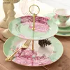 Plates English Afternoon Tea Heart Plate Cake Stand Ceramic Double Layer Fruit European Living Room Table