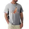 Polos masculinos Slender Gazelle correndo e realizando um salto em comprimento Camisetas masculinas personalizadas Camisetas masculinas grandes e altas