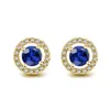 2023 Top Sell Stud örhängen Enkla modesmycken 18K Vitt guldfyllning Högkvalitativ rund CUT 5A Cubic Zircon Cz Diamond Multi Color Gemstones Women Earring Present