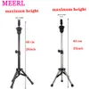 Wig Stand Mini Tripod Wig Stand قابلة للتعديل تصفيف الشعر المعدني المعدني رأس العارض