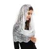 Church Black Bride spets sjal huvudbonad muslimsk latin huvudbonad muslimska brudslöjor