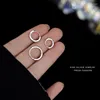 Hoop Earrings Elegant S999 Sterling Silver 8/10/12mm Round Huggies Circle For Women Simple Small Ear Jewelry Trendy 2023 Gift