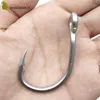 Fishing Hooks 50pcs 10884 Stainless Steel Fishing Hooks White Strong Big Game Fish Tuna Bait Fishhook Size 30 40 50 60 70 80 90 100 230608