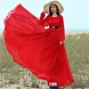 Vestidos Casuais Primavera Feminino Chiffon Festa Manga Longa Vestido Maxi Havaí Bangkok Plus Size Casamento na Praia Convidados Cor Doce Dama de Honra