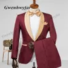 Ternos Masculinos Blazers Gwenhwyfar Casamento Masculino Design Italiano Custom Made Champanhe Fumando Jaqueta de Smoking 2 Peças Noivo Terno Para Homens 230609