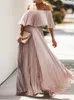 Podstawowe sukienki swobodne Eleganckie kobiety z plisowanej sukienki maxi 2023 Modna klatka piersiowa