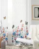 Gardin 1/2st vårblommor Butterfly Retro Sheer Tulle gardiner Voile For Living Room Cafe persienner