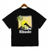 2024 new Rhude Mens T shirts Womens Designer T shirts Rhude Printed Fashion man Tees Top Quality US Size S-XL
