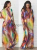 Vestidos Casuais Boho Caftan Longo Secagem Rápida Biquíni Cobertura Retro Plus Size Vestido de Verão Roupas Femininas Roupa de Praia Fato de Banho Cobertura Q831 J230609