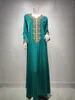 Ethnic Clothing Eid Embroidered Moroccan Oriental Dress Evening Party Kaftan Women Belted Arabic Gown Islamic Caftan Muslim Abaya Ramadan