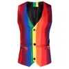 Garnitury męskie Blazers Rainbow Stripes kamizelka moda British koreańska wersja odzieży