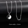 Ketten Klassische Yin Yang Tai Chi Anhänger Halskette Männer 2023 Edelstahl Figaro Kette Für Schmuck Geschenk