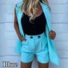 Women's Tracksuits Two Pieces Sets For Women Casual Suits Solid Sleeveless Vest Blazers Jackets Tops And Wide Leg High Waist Shorts